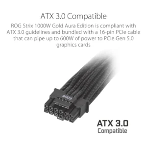 Fuente De Poder Asus Rog Strix 1000w Gold Aura Edition (Rog-strix-1000g-aura-gaming) 1000w, Gold, Pcie Gen 5.0, Modular - Imagen 9