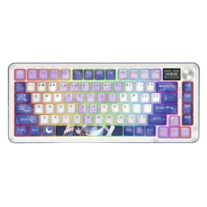 Teclado Inalambrico Redragon Flekact Pro 80% (K708Ak-Rgb-Pro) Gaming, Anime, Mecanico, Switch Marron, Bluetooth, Enchufe De 3 Modos, Pantalla Lcd - Imagen 1