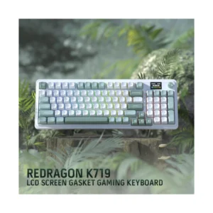 Teclado Inalambrico Redragon Galatin Pro (K719Wg-Rgb-Pro) Gaming, Blanco Con Verde, Mecanico, Switch Green, Enchufe De 3 Modos, Pantalla Lcd - Imagen 10
