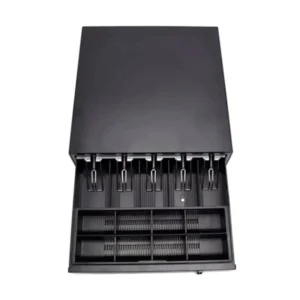 Gaveta De Dinero Pos Link (Bq 400As) Negro, Metal, 5 Divisiones Para Billetes Y 8 Para Monedas, 405Mm X 410Mm, Rj-11 - Imagen 3