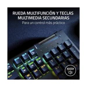 Teclado Razer Blackwidow V4 X (Rz03-04702800-R311) Gaming, Negro, Switch Amarillos, Mecanico, 6 Teclas Macro Dedicadas, Led-Rgb - Imagen 4