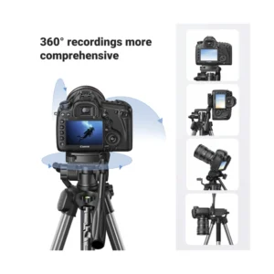 Tripode Para Camara Ugreen (15187) 175 Cm, Aleacion De Aluminio Con Soporte Para Celular, Cabezal De 360°, Compatible Con Dslr/Proyectores/ Camara - Imagen 3