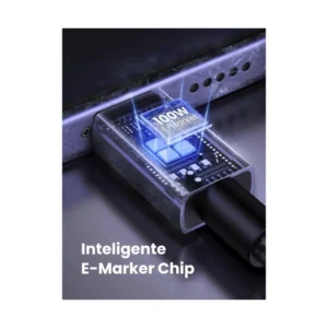 Cable De Carga & Datos Usb-C A Usb-C Ugreen L512 (45063) Negro, 100W Carga Rapida, 20V 5A, 1 Metro - Imagen 4