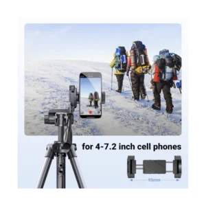 Tripode Para Camara Ugreen (15187) 175 Cm, Aleacion De Aluminio Con Soporte Para Celular, Cabezal De 360°, Compatible Con Dslr/Proyectores/ Camara - Imagen 5