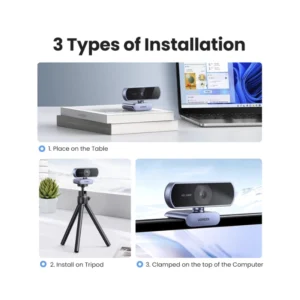 Camara Web Ugreen Cm678 (15728) Fhd 1080P, Negro, Fov Ajustable, Cancelacion De Ruido, Correccion Automatica De Luz - Imagen 6