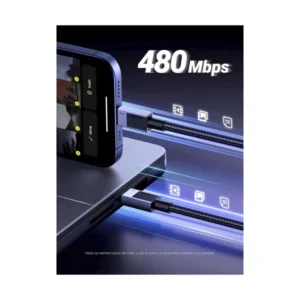 Cable De Carga & Datos Usb-C A Usb-C Ugreen L512 (45063) Negro, 100W Carga Rapida, 20V 5A, 1 Metro - Imagen 6