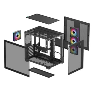 Case Deep Cool Cg530 4F (R-Cg530-Bkada4-G-1) Sin Fuente, Negro, Atx, 2 Panel Vidrio, X4 Fan, Led-Argb - Imagen 10