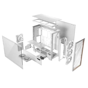 Case Antec Flux Pro White (0-761345-10156-1) Sin Fuente, Blanco Y Madera, E-Atx, X5 Fan, 1 Panel Vidrio - Imagen 10