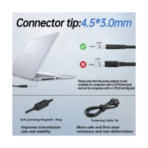 Cargador De Laptop (Wk947) Para Dell, Conector 4.5*3Mm, 19.5V, 3.34A, 65W, Punta Fina - Imagen 3