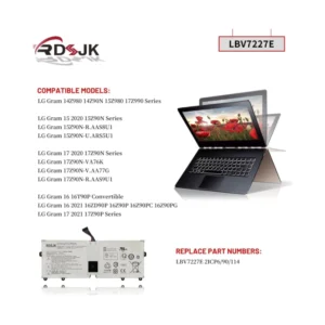 Bateria Para Portatil Lg Gram 15 2020 Lbv7227E (B08Rxqtwr6) Capacidad 80Wh/10336Mah, Bateria Li-Ion - Imagen 3