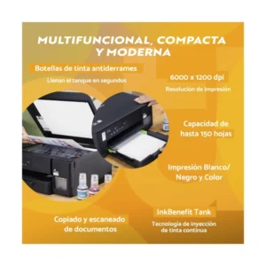 Impresora Multifuncional Brother (Dcp-T430W) Con Tanque, Imprime, Escanea, Fotocopia, Inalambrico - Imagen 4