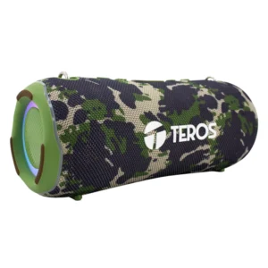 Parlante Portatil Teros (Te-6046) 40W, Verde Militar Camuflado, Usb + Fm + Bluetooth, Led-Rgb - Imagen 3