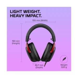 Auricular Hyperx Cloud III (727A9Aa) Gaming, Negro, Dts, Espuma Viscoelastica, Jack X1 + Usb-C, Usb-A - Imagen 3
