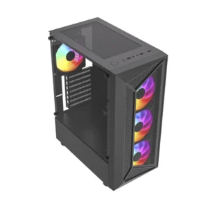 Case Halion (Geminis Cr30) Con Fuente De 500W, Negro, Atx, 2 Panel Vidrio, X4 Fan, Led-Rgb - Imagen 3