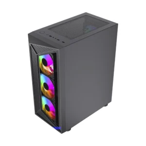 Case Halion (Geminis Cr30) Con Fuente De 500W, Negro, Atx, 2 Panel Vidrio, X4 Fan, Led-Rgb - Imagen 4