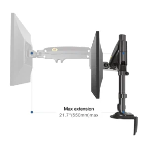 Brazo Soporte Para Monitor North Bayou H100 (1001671033) Negro, Rack Base Brazo Largo, Para 17" A 30", De 2Kg Hasta 9Kg, Altura Ajustable - Imagen 5