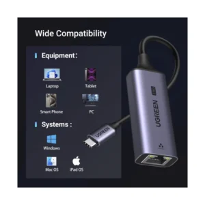 Adaptador Usb-C A Red Ugreen Cm648 (25052) Velocidad 2.5G, Aluminio, Compatible Con Thunderbolt 4/3 - Imagen 6