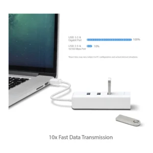 Adaptador Usb A Red Tp-Link (Ue330) Velocidad 10/100/1000Mbps, Hub 3 X Puertos Usb 3.0, Blanco - Imagen 6