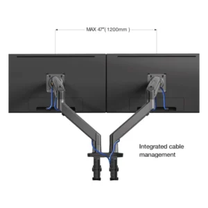 Brazo Soporte Para 2 Monitores North Bayou G75 (1001670965) Rack Base, Para 22" A 32", De 2Kg Hasta 12Kg, Soporte Ergonomico - Imagen 4