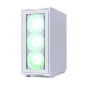 Case Halion (Titan 103) Con Fuente De 600W, Blanco, Atx, 2 Panel Vidrio, X4 Fan, Led-Rgb - Imagen 3