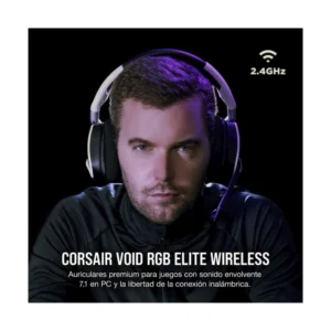 Auricular Inalambrico Corsair Void Rgb Elite (Ca-9011202-Na) Blanco, Sonido Envolvente 7.1, Certificados Por Discord, Para Pc, Ps5 Y Ps4 - Imagen 3