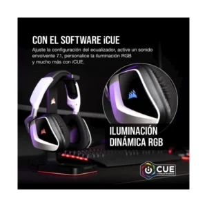 Auricular Inalambrico Corsair Void Rgb Elite (Ca-9011202-Na) Blanco, Sonido Envolvente 7.1, Certificados Por Discord, Para Pc, Ps5 Y Ps4 - Imagen 8