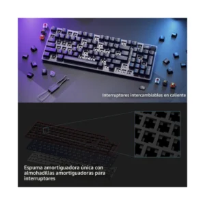 Teclado Inalambrico Asus (X901 Strix Scope Ii 96 Wl/Nxsw/Es/Abs) Gaming, Negro, Mecanico, Bluetooth, Switch Lineales De Nieve Rog Nx, Trimodo, Led-Rgb - Imagen 3