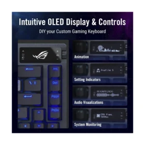 Teclado Inalambrico Asus 80% (M701 Rog Azoth/Nxsw/Es) Gaming, Negro, Mecanico, Bluetooth, Switch Lineales Rog Nx Snow, Teclas Pbt, Pantalla Oled, Rgb - Imagen 4