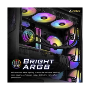 Cooler Para Case Antec F12 Racing Argb (Ca-0-761345-10059-5) Pack X3, Negro, 120Mm, Ventilador Con Cojinete Hidraulico, Led-Argb - Imagen 3
