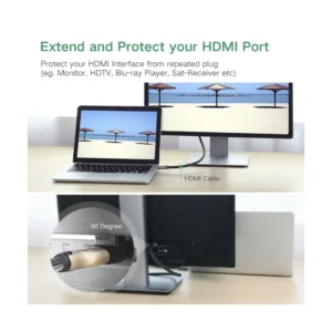 Adaptador Hdmi Macho A Hembra Ugreen (20109) Angulo 90 Grados, Compatible Con 4K, Para Tv Stick - Imagen 3