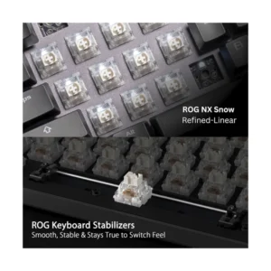 Teclado Inalambrico Asus (X901 Strix Scope Ii 96 Wl/Nxsw/Es/Abs) Gaming, Negro, Mecanico, Bluetooth, Switch Lineales De Nieve Rog Nx, Trimodo, Led-Rgb - Imagen 4