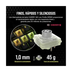 Teclado Corsair K60 Pro Low Profile (Ch-910D018-Sp) Gaming, Negro, Mecanico, Switch Cherry Mx Low Profile Speed, Estructura De Aluminio, Led-Rgb - Imagen 4