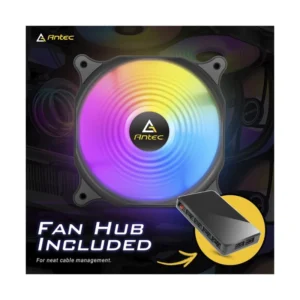 Cooler Para Case Antec F12 Racing Argb (Ca-0-761345-10059-5) Pack X3, Negro, 120Mm, Ventilador Con Cojinete Hidraulico, Led-Argb - Imagen 4