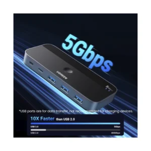 Conmutador Usb-C Ugreen Cm687 (25098) 2 Computadoras Comparten 4 Puertos, Para Pc Laptop Teclado Raton Webcam Usb-Microfono - Imagen 4