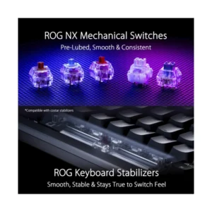 Teclado Inalambrico Asus 80% (M701 Rog Azoth/Nxsw/Es/Wht) Gaming, Blanco, Mecanico, Bluetooth, Switch Lineales Rog Nx Snow, Teclas Pbt, Pantalla Oled - Imagen 5