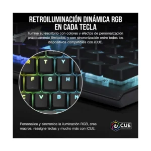 Teclado Corsair K60 Pro Low Profile (Ch-910D018-Sp) Gaming, Negro, Mecanico, Switch Cherry Mx Low Profile Speed, Estructura De Aluminio, Led-Rgb - Imagen 5