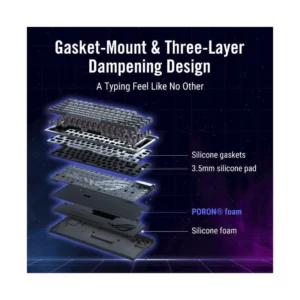 Teclado Inalambrico Asus 80% (M701 Rog Azoth/Nxsw/Es) Gaming, Negro, Mecanico, Bluetooth, Switch Lineales Rog Nx Snow, Teclas Pbt, Pantalla Oled, Rgb - Imagen 5