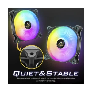 Cooler Para Case Antec F12 Racing Argb (Ca-0-761345-10059-5) Pack X3, Negro, 120Mm, Ventilador Con Cojinete Hidraulico, Led-Argb - Imagen 5