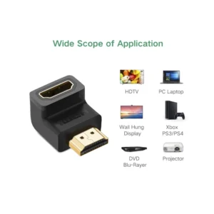 Adaptador Hdmi Macho A Hembra Ugreen (20109) Angulo 90 Grados, Compatible Con 4K, Para Tv Stick - Imagen 5