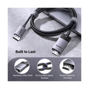 Cable Dp A Hdmi Ugreen Dp115 (80397) Unidireccional 8K @60Hz 4K @120Hz Dp Activo 1.4 A Hdmi 2.1 Cable Hdr, Dolby, Hdcp2.3, 2 Metros - Imagen 5