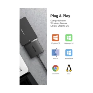 Adaptador De Sata A Usb Ugreen (60561) Negro, Usb 3.0, Para Sata 2.5, Soporta S.M.A.R.T, Trim - Imagen 7