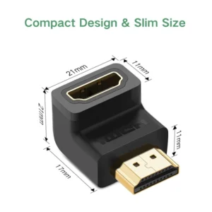 Adaptador Hdmi Macho A Hembra Ugreen (20109) Angulo 90 Grados, Compatible Con 4K, Para Tv Stick - Imagen 7