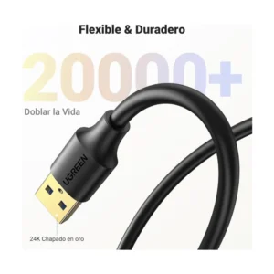 Cable De Extension Usb 3.0 Ugreen Us129 (90722) Negro, 5 Metros - Imagen 7