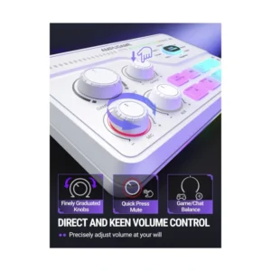 Mezcladora De Audio Fifine Sc8 Ampligame (Sc8-W) Blanco, Para Jugadores Y Streamers, Efectos De Audio Personalizables, Admite Xlr, Mezcla De Juego/Cha - Imagen 3