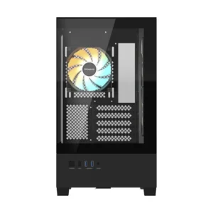 Case Gigabyte C201 Panoramic (Gb-C201P) Sin Fuente, Negro, Micr-Atx, X3 Fan, 2 Panel Vidrio, Led-Rgb - Imagen 3