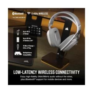 Auricular Inalambrico Corsair Hs80 Max (Ca-9011296-Ww) Blanco, Multiplataforma, Bluetooth, Dolby Atmos, Microfono De Calidad Broadcast - Imagen 3
