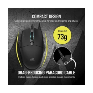 Mouse Corsair Katar Pro Xt (Ch-930C111-Na) Gaming, Negro, 18000 Dpi, Fps Ultraligero, Forma Simetrica, Led-Rgb - Imagen 3