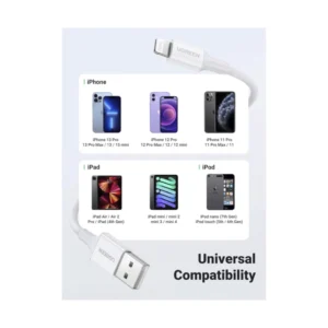 Cable De Carga & Datos Usb-C A Lightning Ugreen Us155 (20728) Certificado Mfi, 2,4 A, Max 20W, Compatible Con Iphone 14/14 Pro/Plus/Pro Max, 1 Metro - Imagen 4