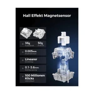 Teclado Gravastar Mercury V75 He 75% (Gs V75_blk) Gaming, Negro, Mecanico, Interruptores Magneticos, 8Khz Disparador Rapido, Semialuminio, Led-Rgb - Imagen 4