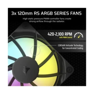 Enfriamiento Liquido Corsair Nautilus 360 Rs Argb (Cw-9060093-Ww) Negro, 1700/1851-Am4/Am5, Negro, X3 Fan, Bajo Ruido, Led-Argb - Imagen 4